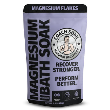 Coach Soak recuperacion-bano-magnesio: alivio suave para musculos cansados.