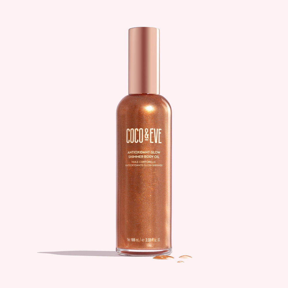 Aplicación rápida de Coco & Eve Antioxidant Glow, absorción suave en la piel.