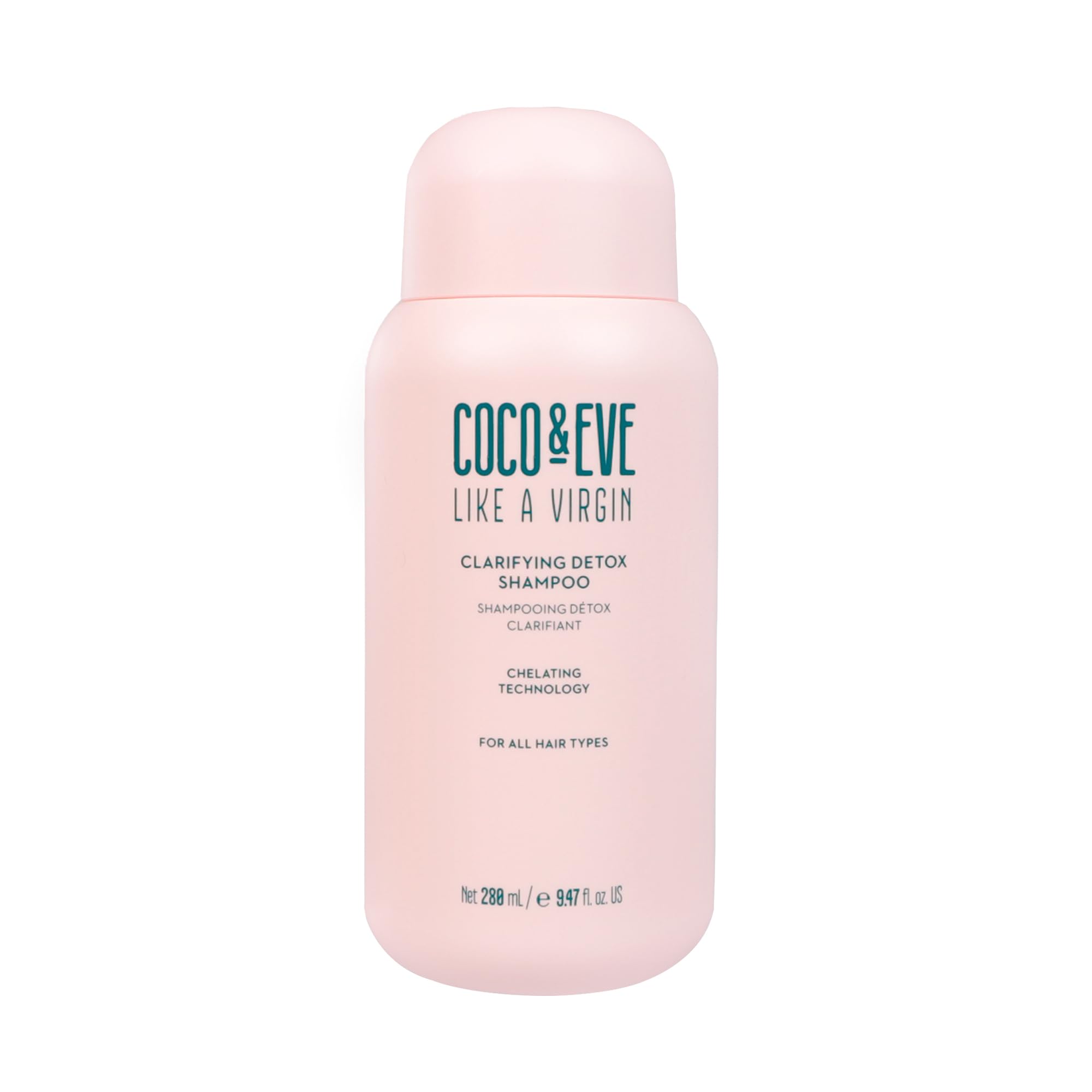 Coco & Eve champú clarificante en botella para uso diario, limpia suavemente sin resecar