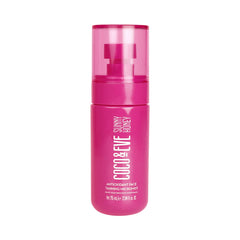 Coco & Eve micromist rostro: botella mostrando bronceado natural y hidratación