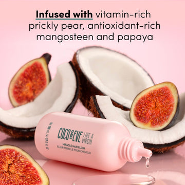 Coco & Eve Miracle Hair Elixir protege del calor, reduce daños.