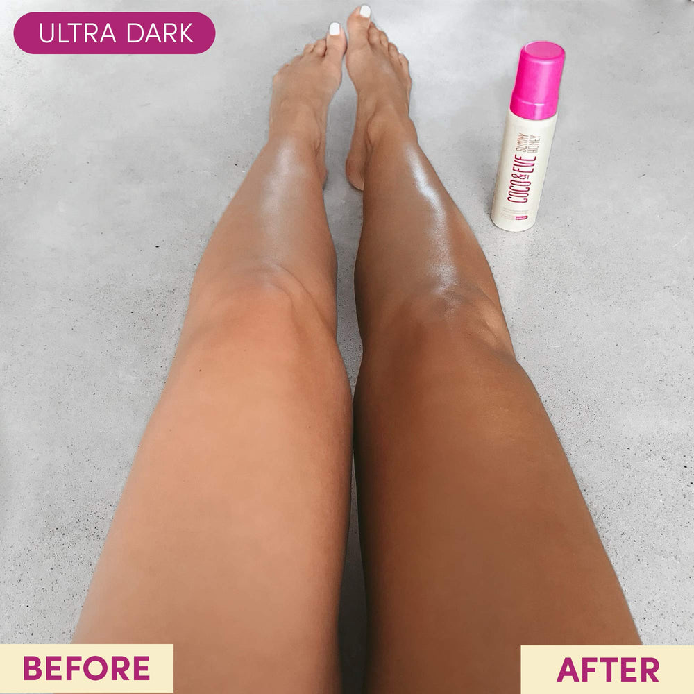 Coco & Eve Self Tanner Mousse: bronzage sans transfert pour éviter les taches.