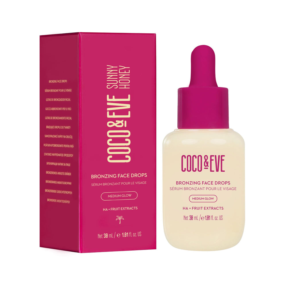 Coco & Eve Sunny Honey: gotas bronceado facial para tono natural gradual