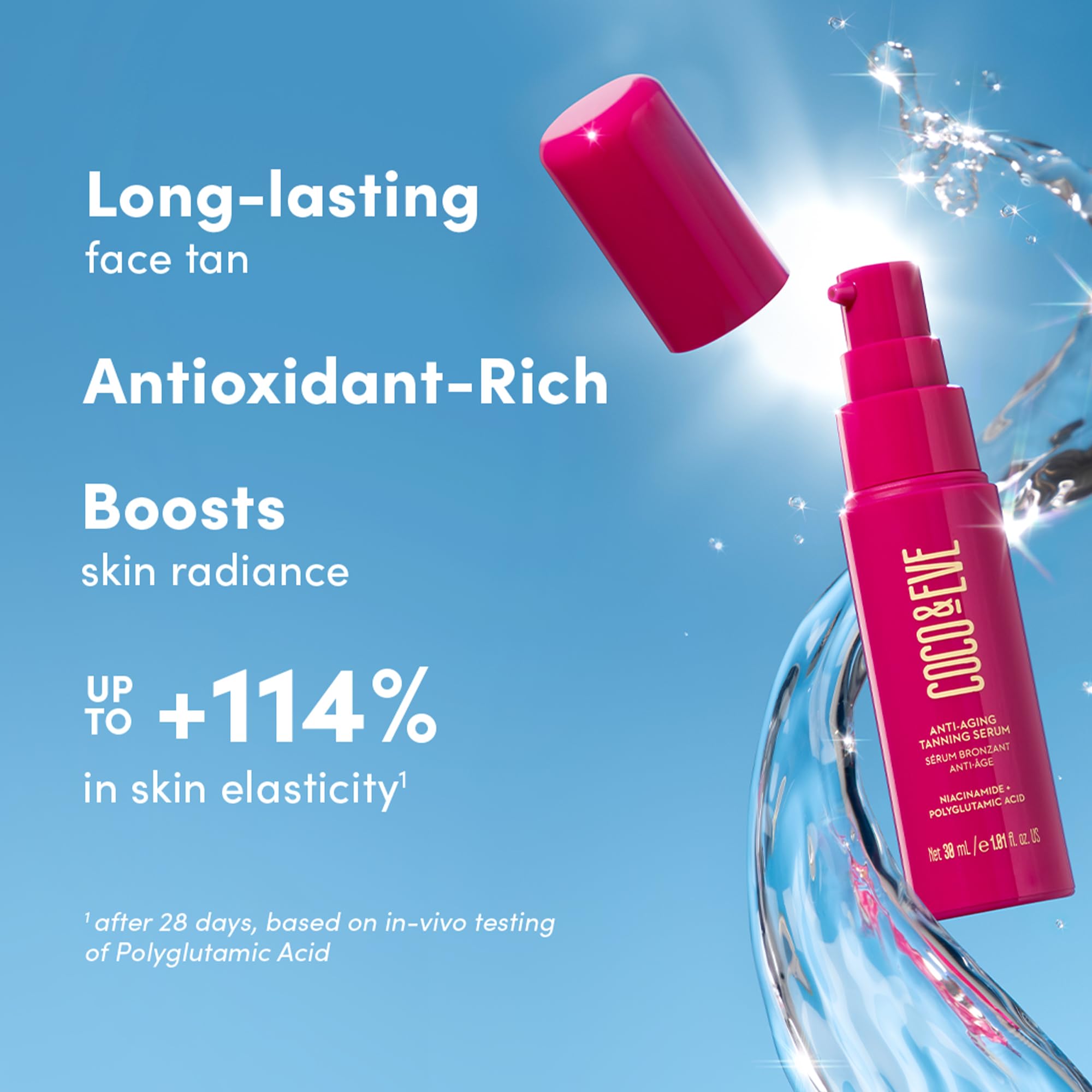 Coco & Eve textura hidratante para bronceado gradual y suave.
