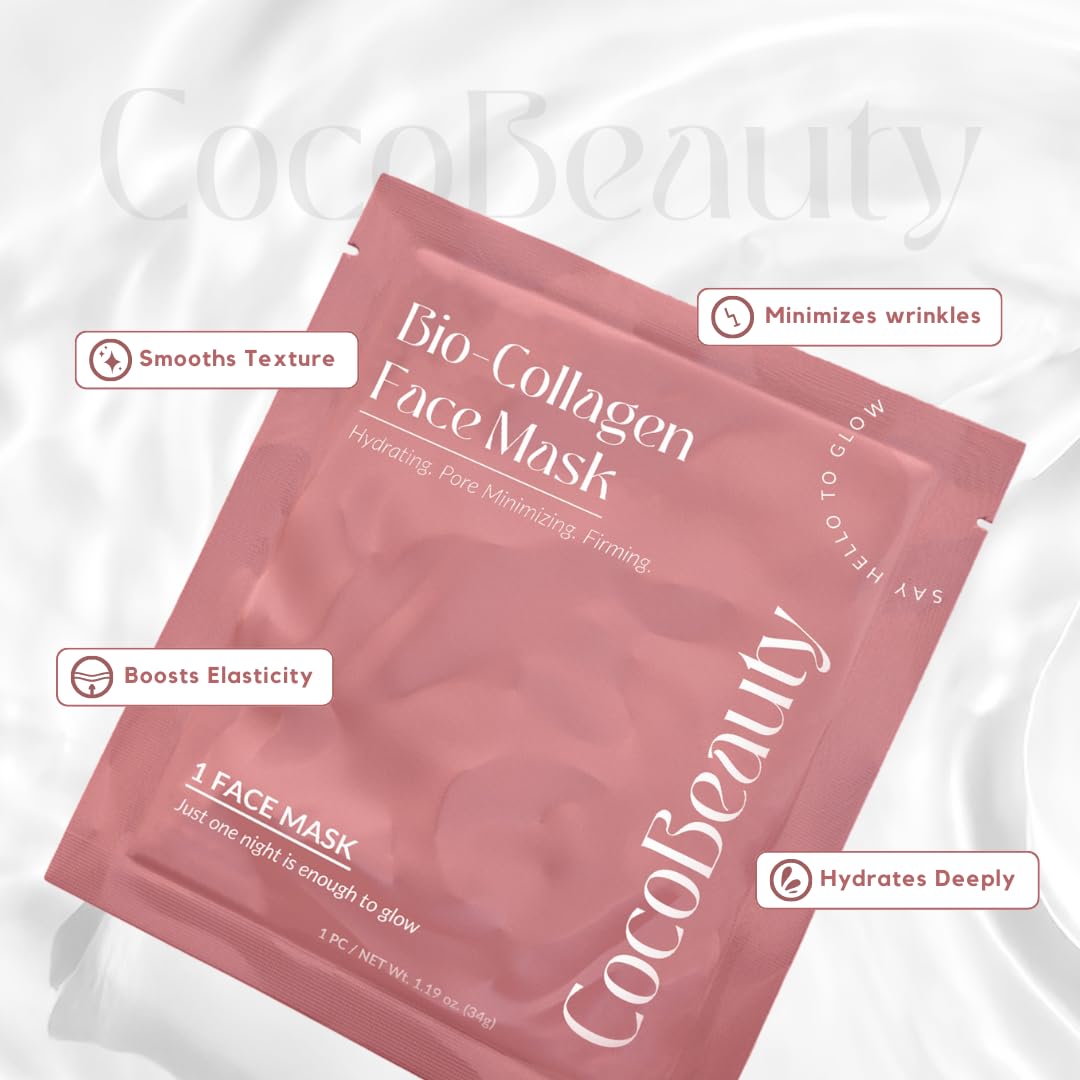 COCOBEAUTY mascarilla de colágeno para renovación del colágeno y luminosidad