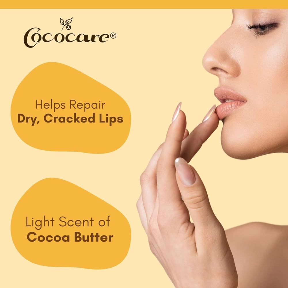 COCOCARE Cocoa Butter Lip Balm on-the-go compact for travel lip care.