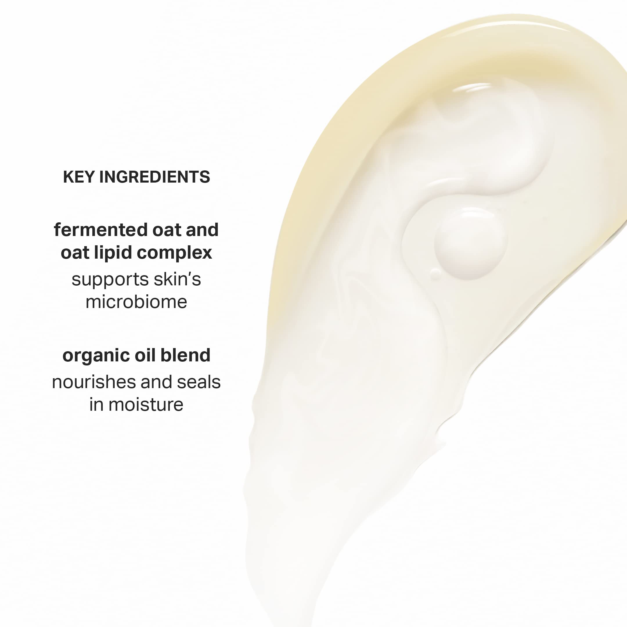 Cocokind limpiador aceite-leche experiencia sensorial suave al enjuagar.