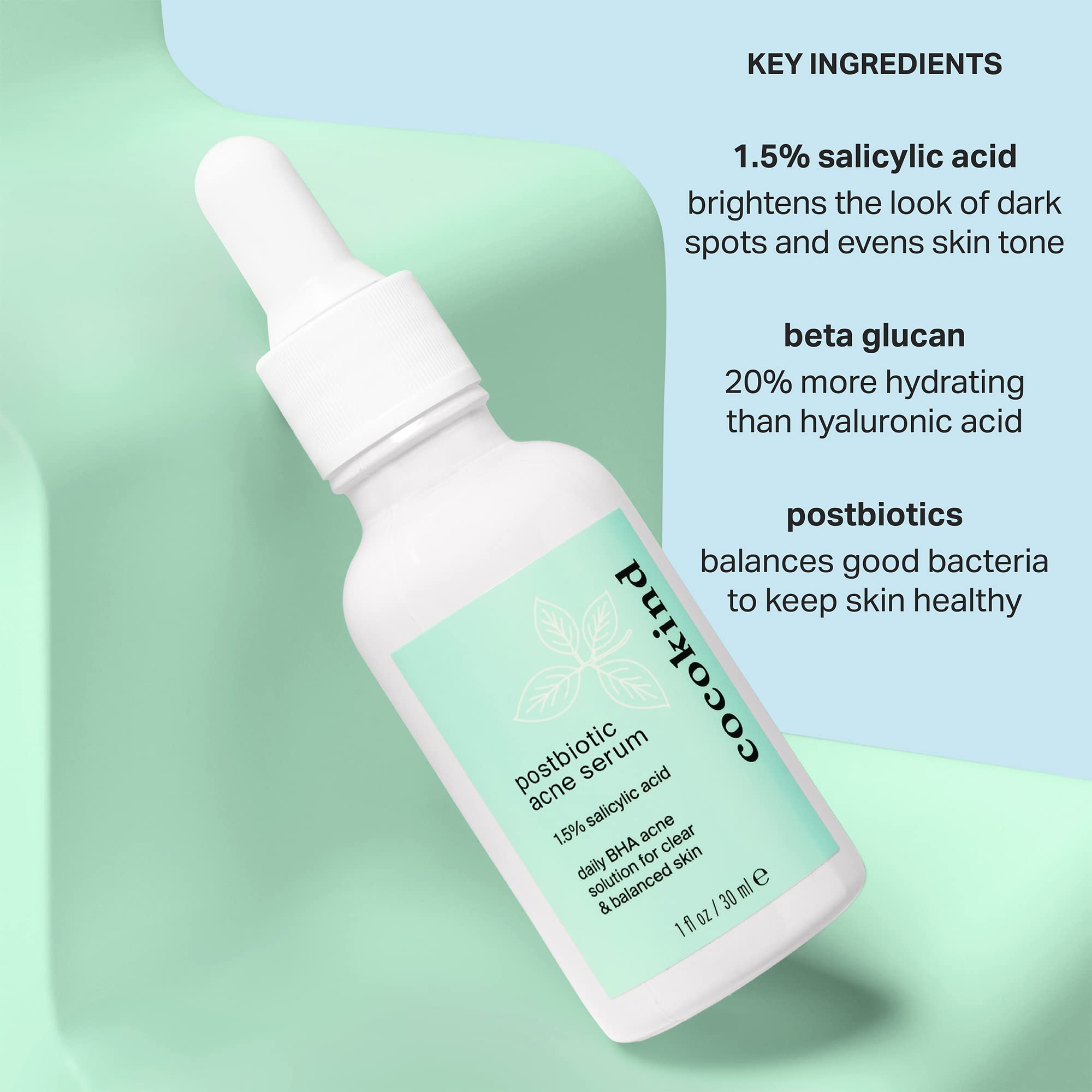 Cocokind BHA Liquid Exfoliant bottle for gentle pore decongestion.