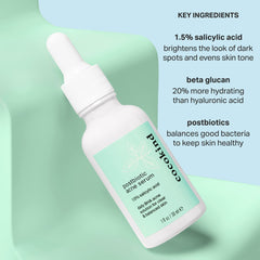 Cocokind BHA Liquid Exfoliant bottle for gentle pore decongestion.