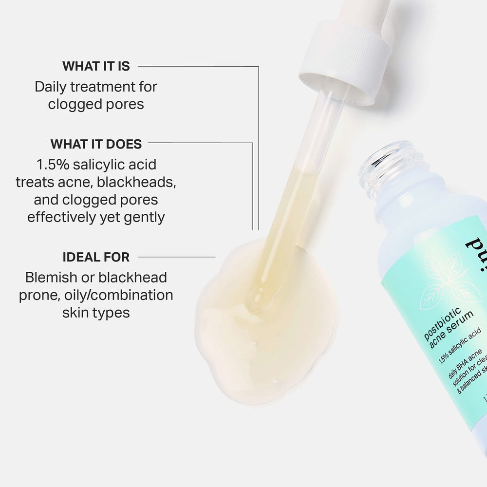 Cocokind Postbiotic Acne Serum close-up highlighting exfoliating and hydrating action.