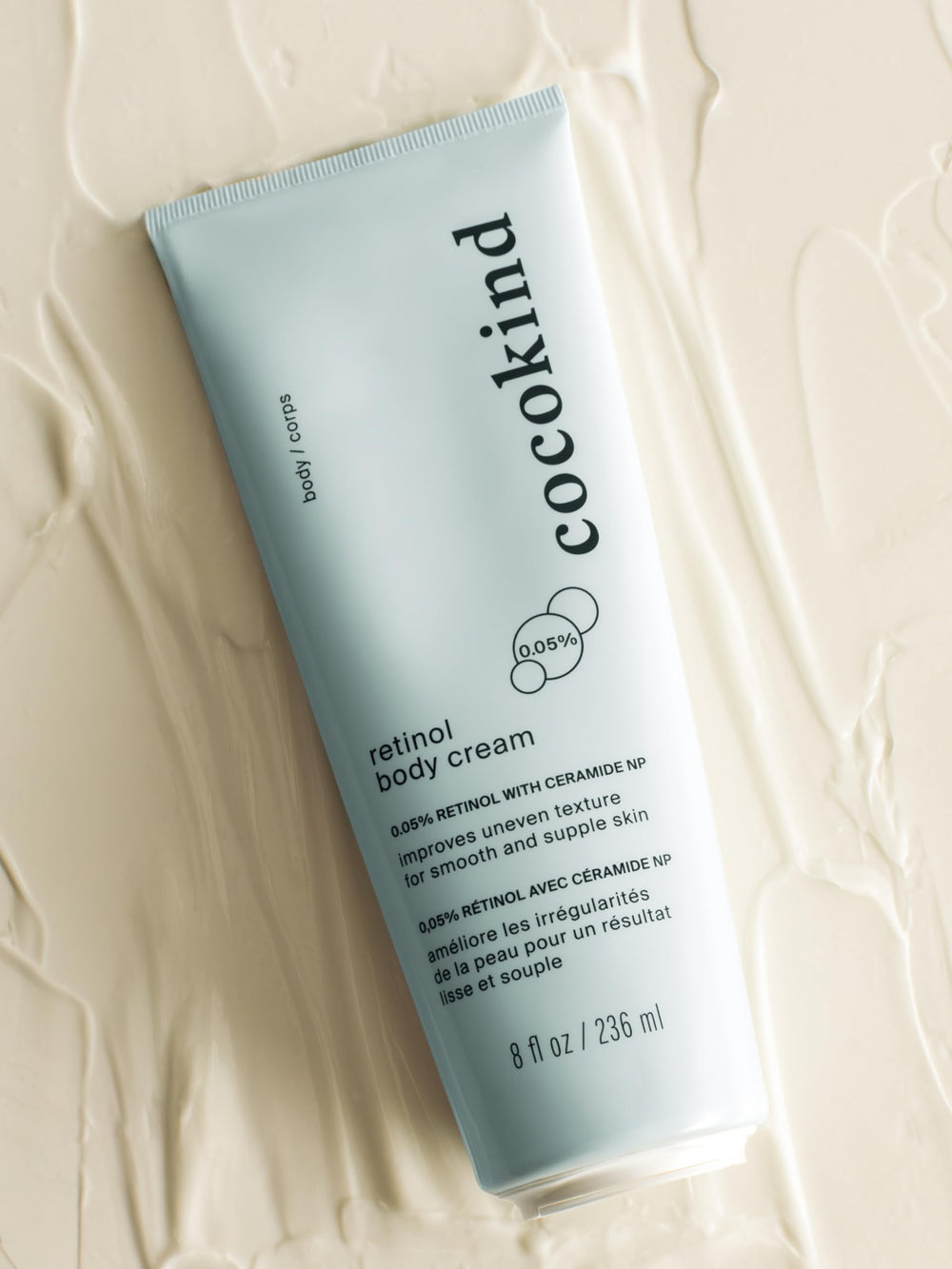 Cocokind Retinol Body Cream vegan and cruelty-free packaging icons