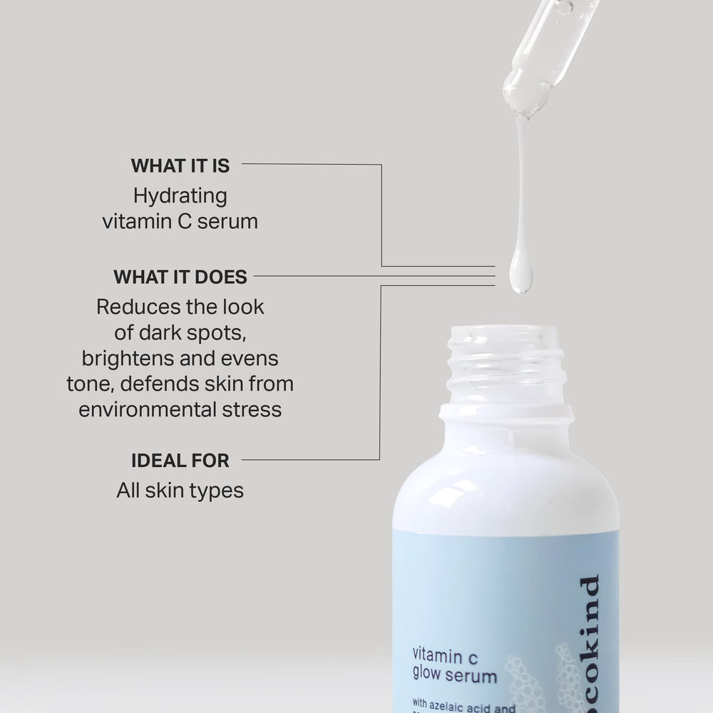 Sérum Cocokind con Vitamina C y ácido azelaico para tono uniforme.