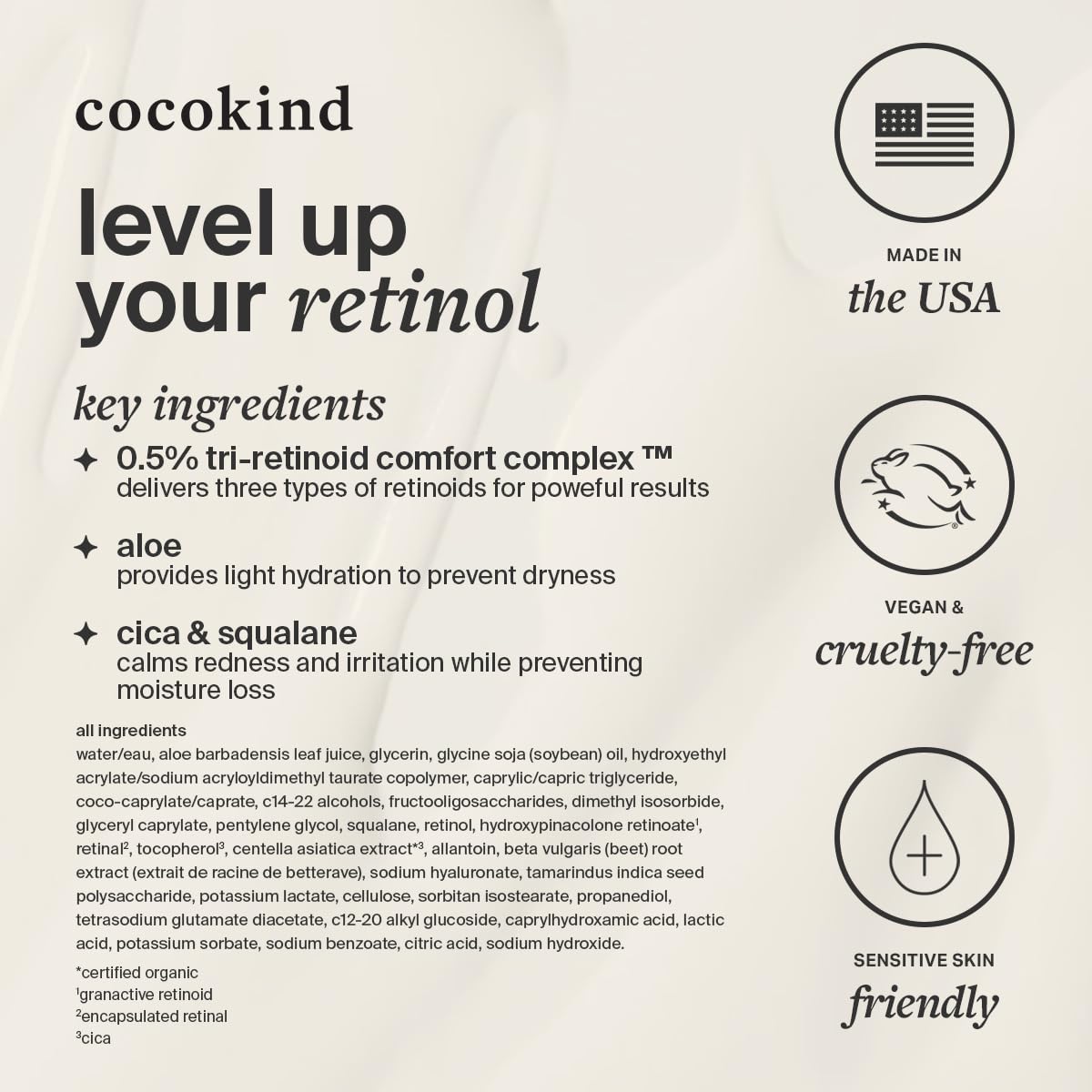 Cocokind Uso diurno con protector solar para completar la rutina.