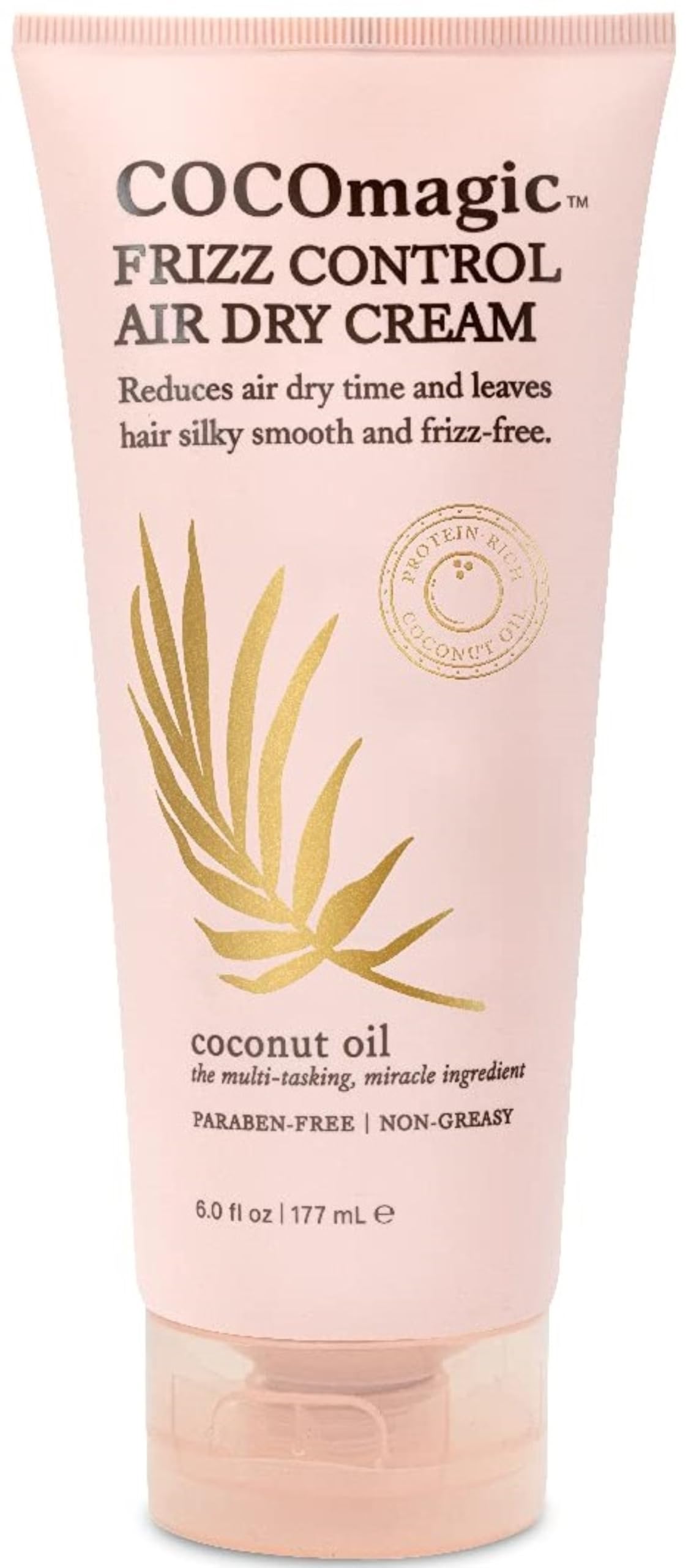 Cocomagic crema-control-encrespamiento-aire-secado: textura ligera para secado suave y sin encrespamiento.