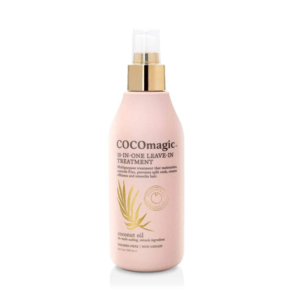 Cocomagic 10-en-1 bote frontal para hidratación y manejo del cabello.
