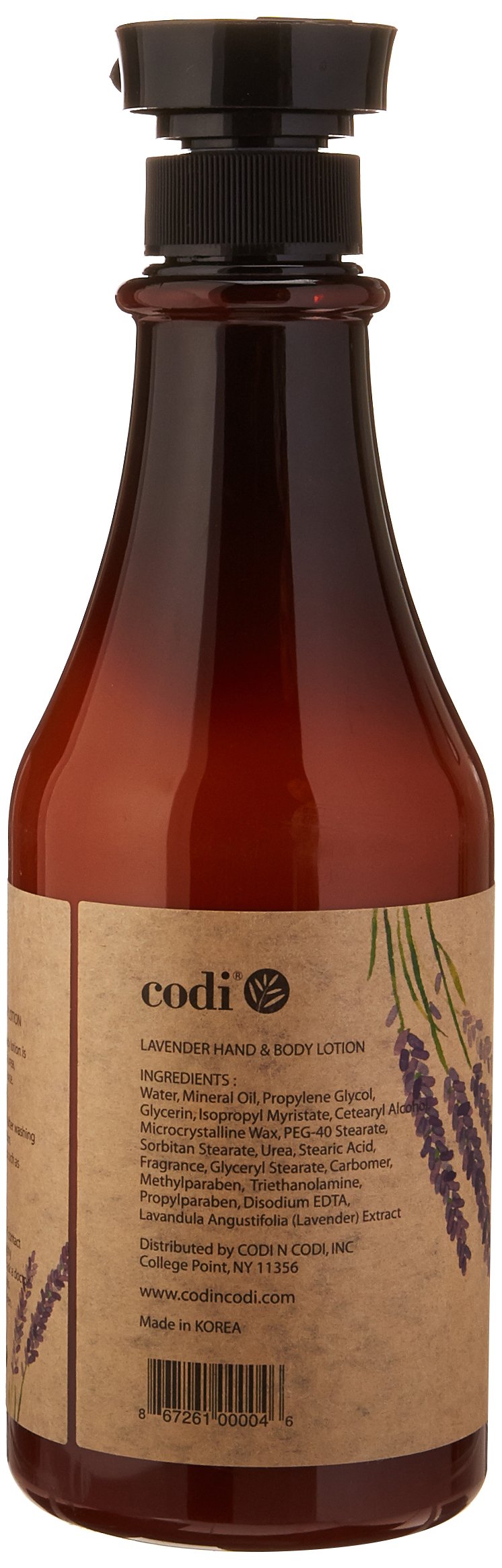 CODi Loción lavanda, textura cremosa para piel suave tras la aplicación.