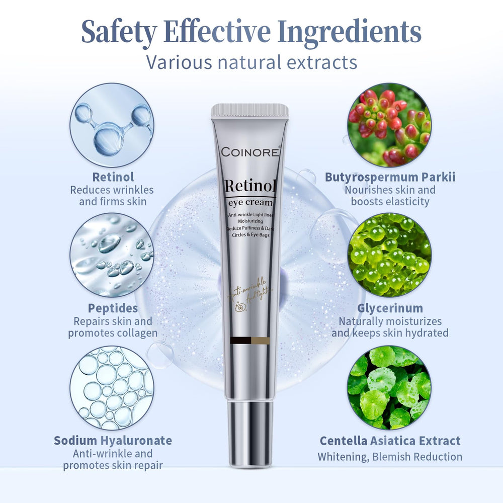 Coinore crema de ojos retinol hidrata profundamente la zona delicada.