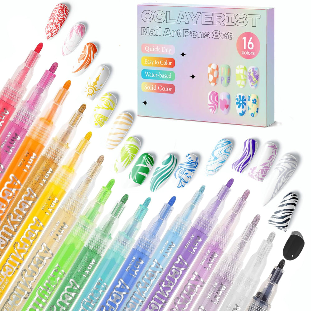 colayerist lapiz arte uñas 16 colores para diseños creativos en casa