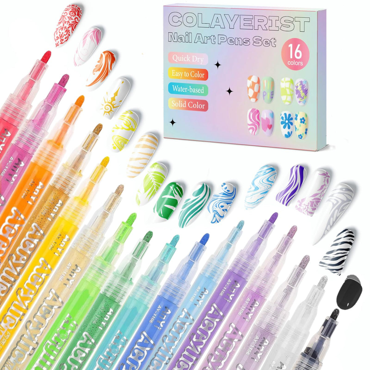 colayerist lapiz arte uñas 16 colores para diseños creativos en casa