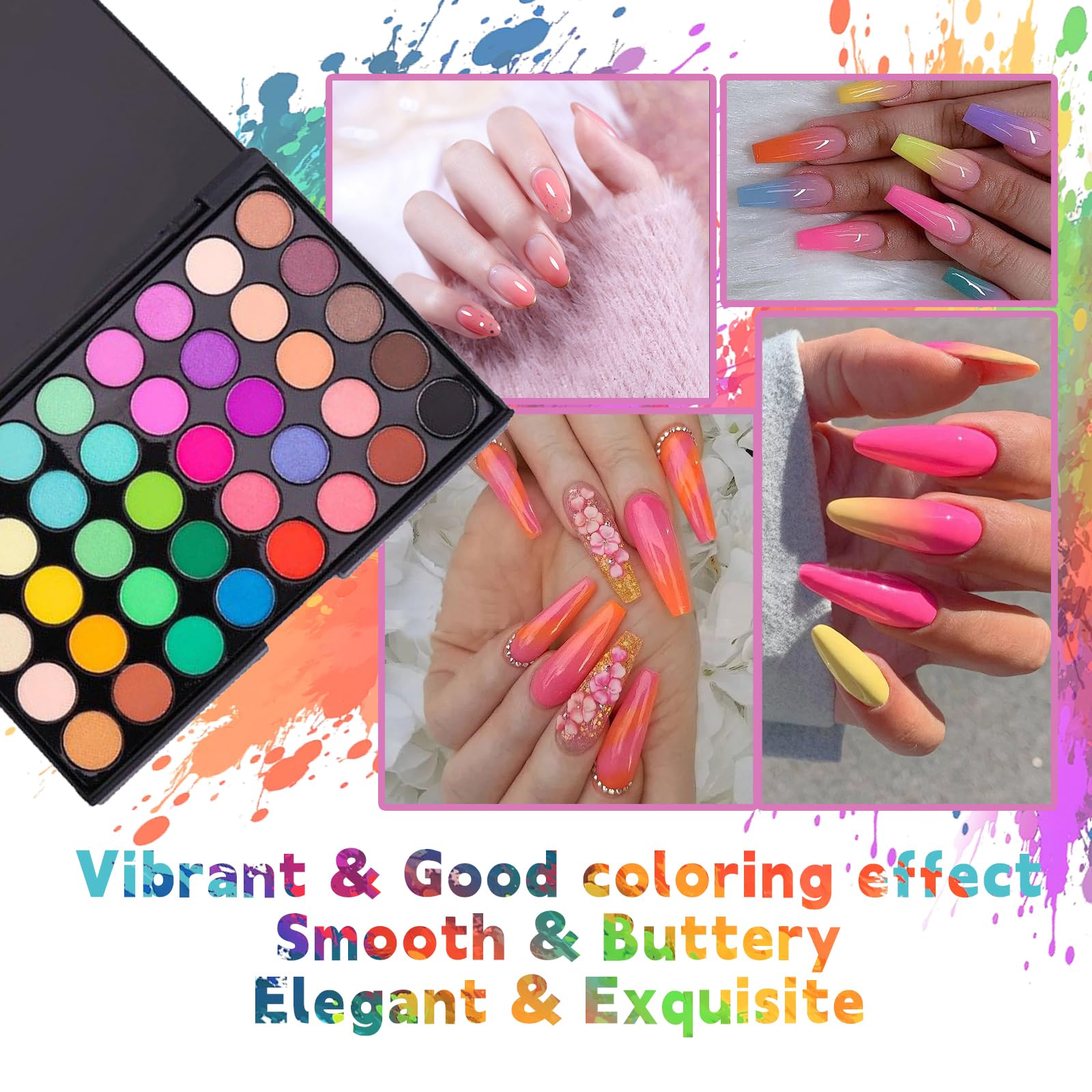 COLAYERIST pigmento uñas, aplicación sencilla para un color uniforme y suave.