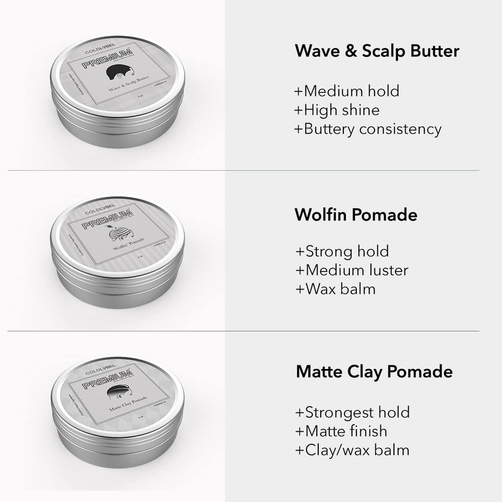 COLDLABEL Wolfin Pomada, estilo barbería profesional para todos.