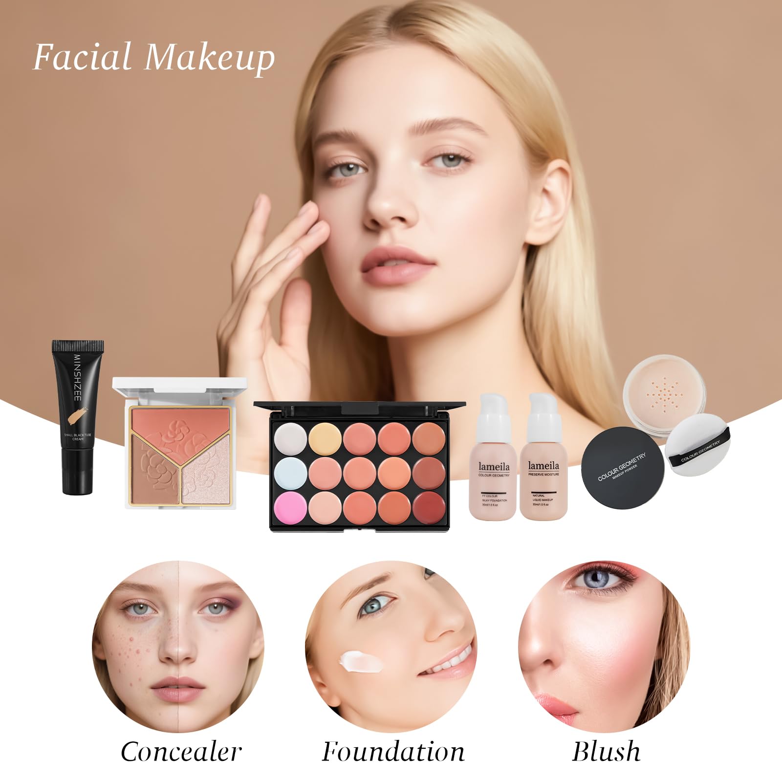 Coliusa base maquillaje y corrector, tono uniforme y acabado natural.