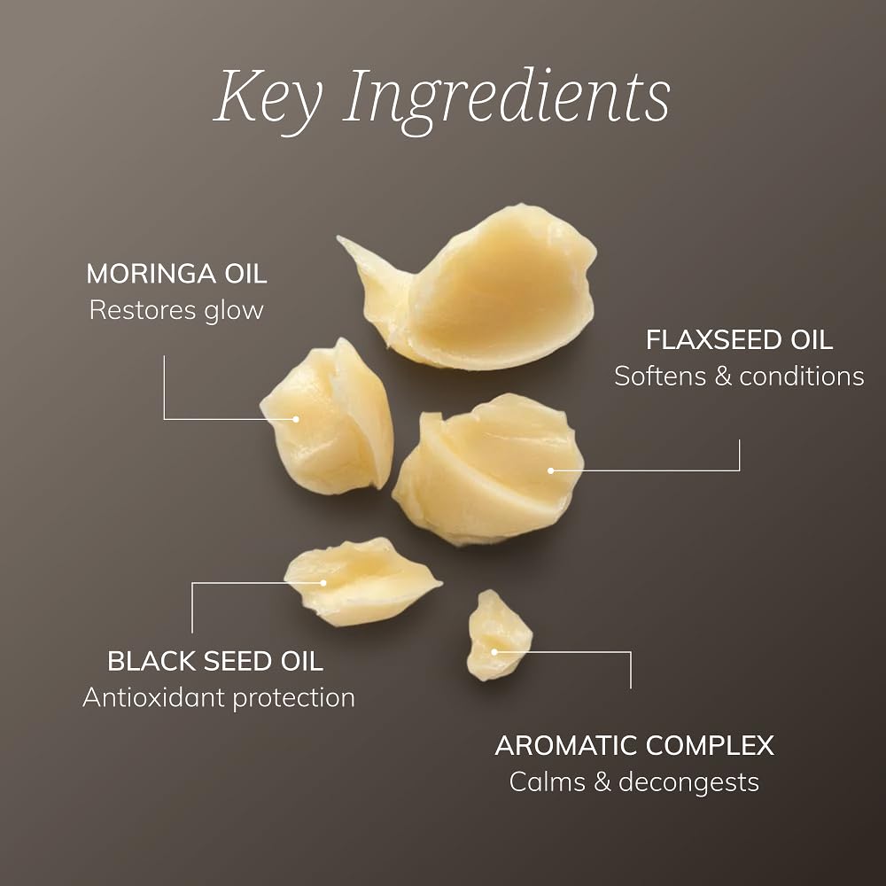 Ingredientes hidratantes del bálsamo para piel suave.