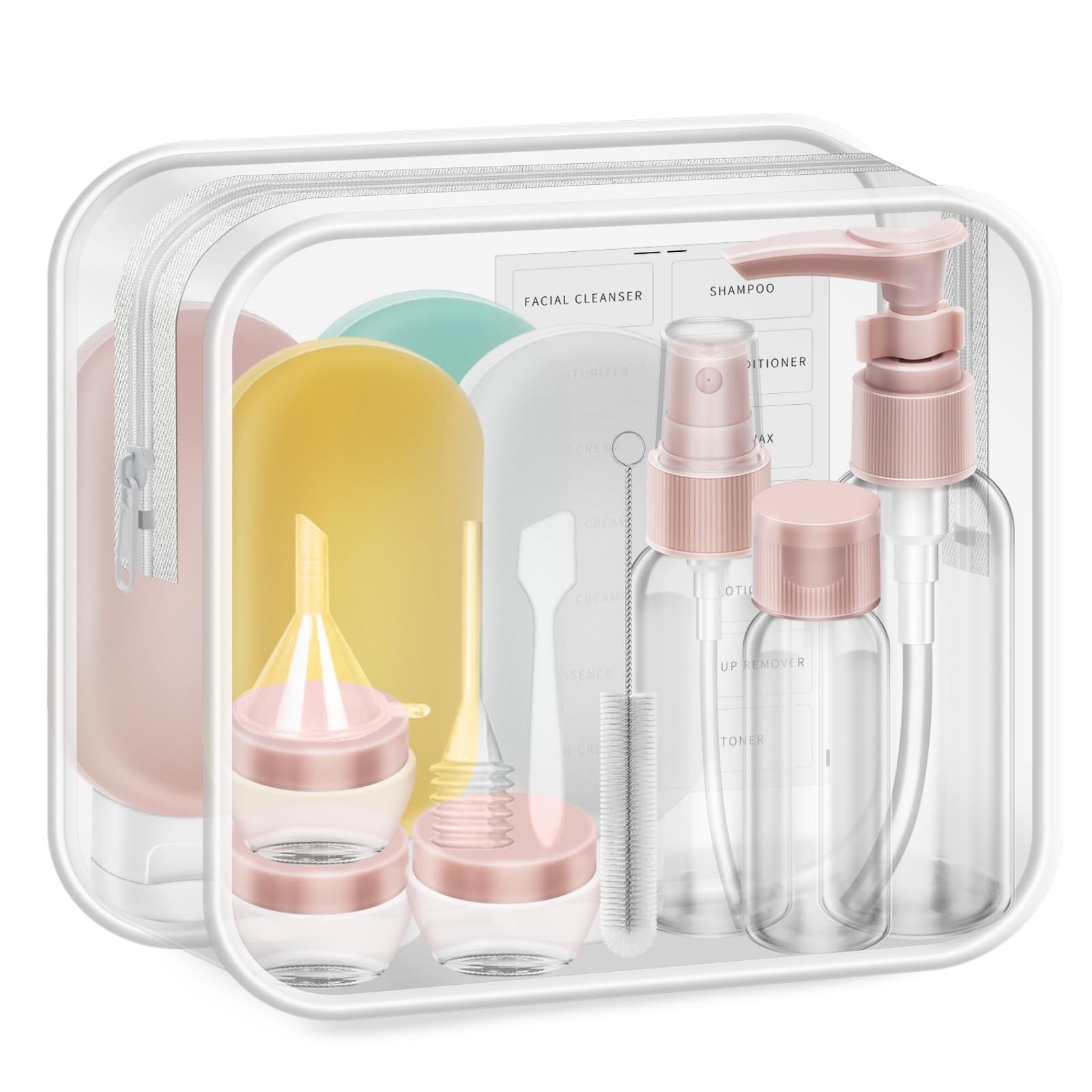 Conjunto COLOGN de 16 botellas para viaje, organización y conveniencia.