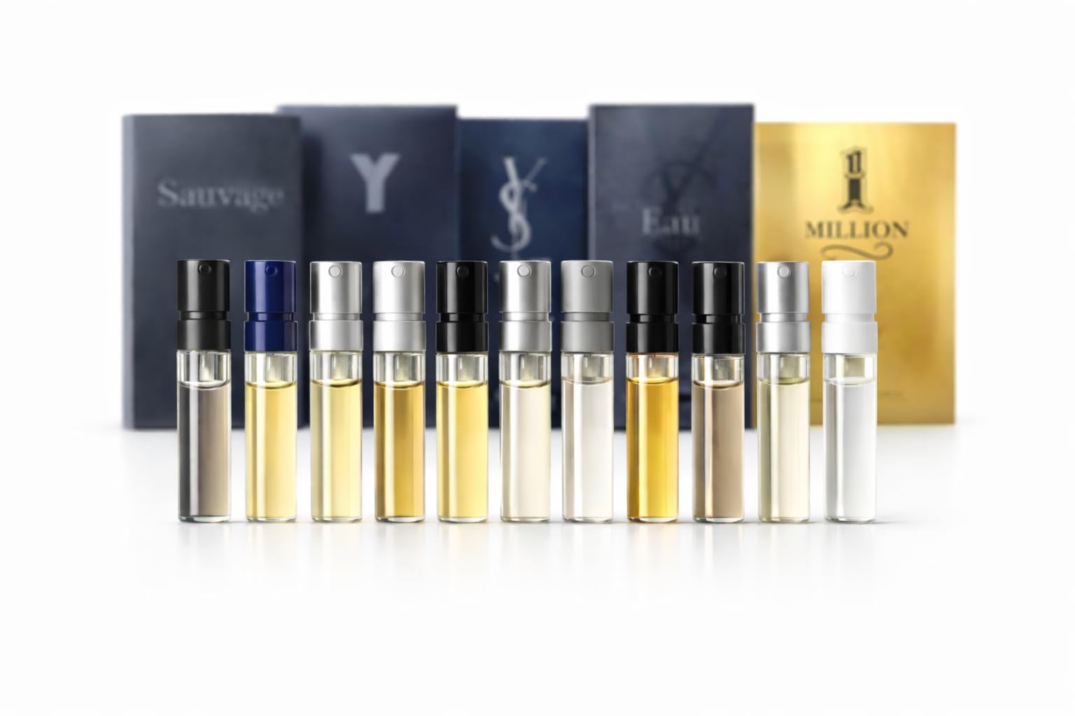 Colonia de muestra para hombre de alta gama, ocho viales disponibles