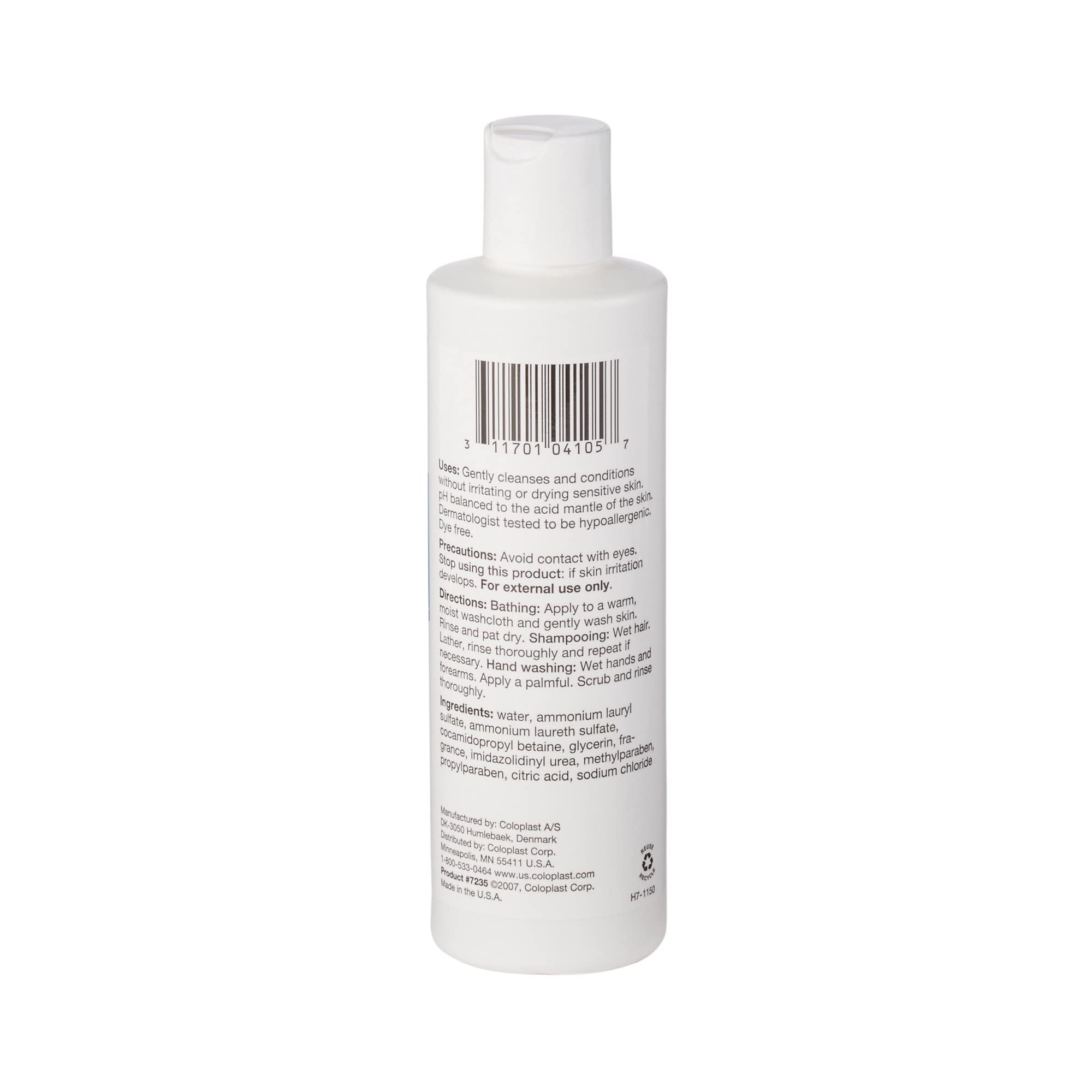 Coloplast Lluvia Suave Champú Espuma, limpieza diaria suave para piel sensible.