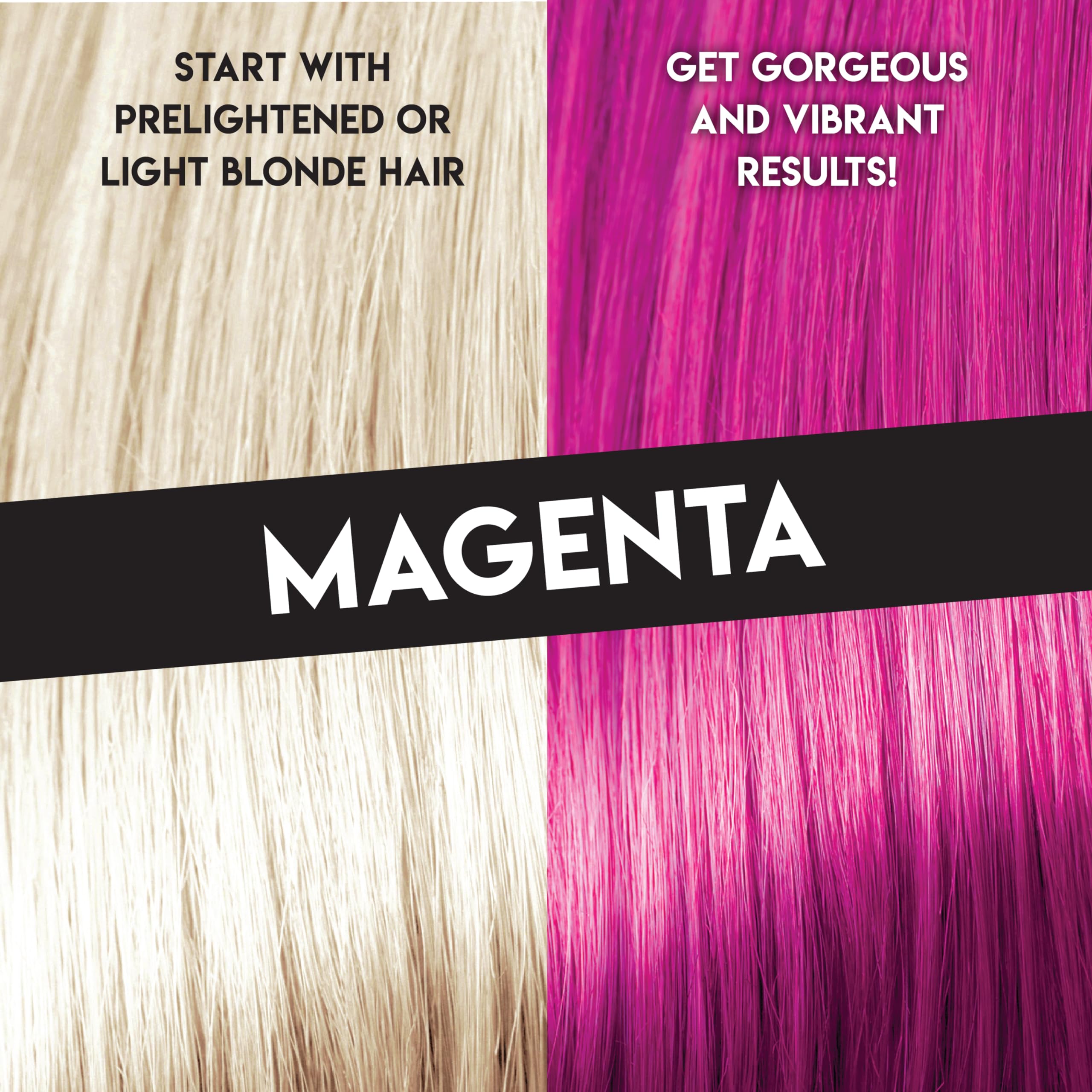 Color Lux Direct Vibes Magenta, aplicación con pincel para tono intenso y uniforme.