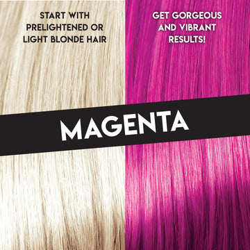 Color Lux Direct Vibes Magenta, aplicación con pincel para tono intenso y uniforme.