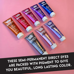 Color Lux Direct Vibes Magenta, crema de color para resultados vivos sin amoníaco.