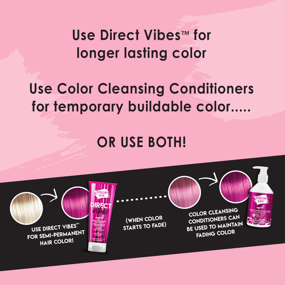 Color Lux Direct Vibes Magenta, pigmento intenso para coloración duradera.