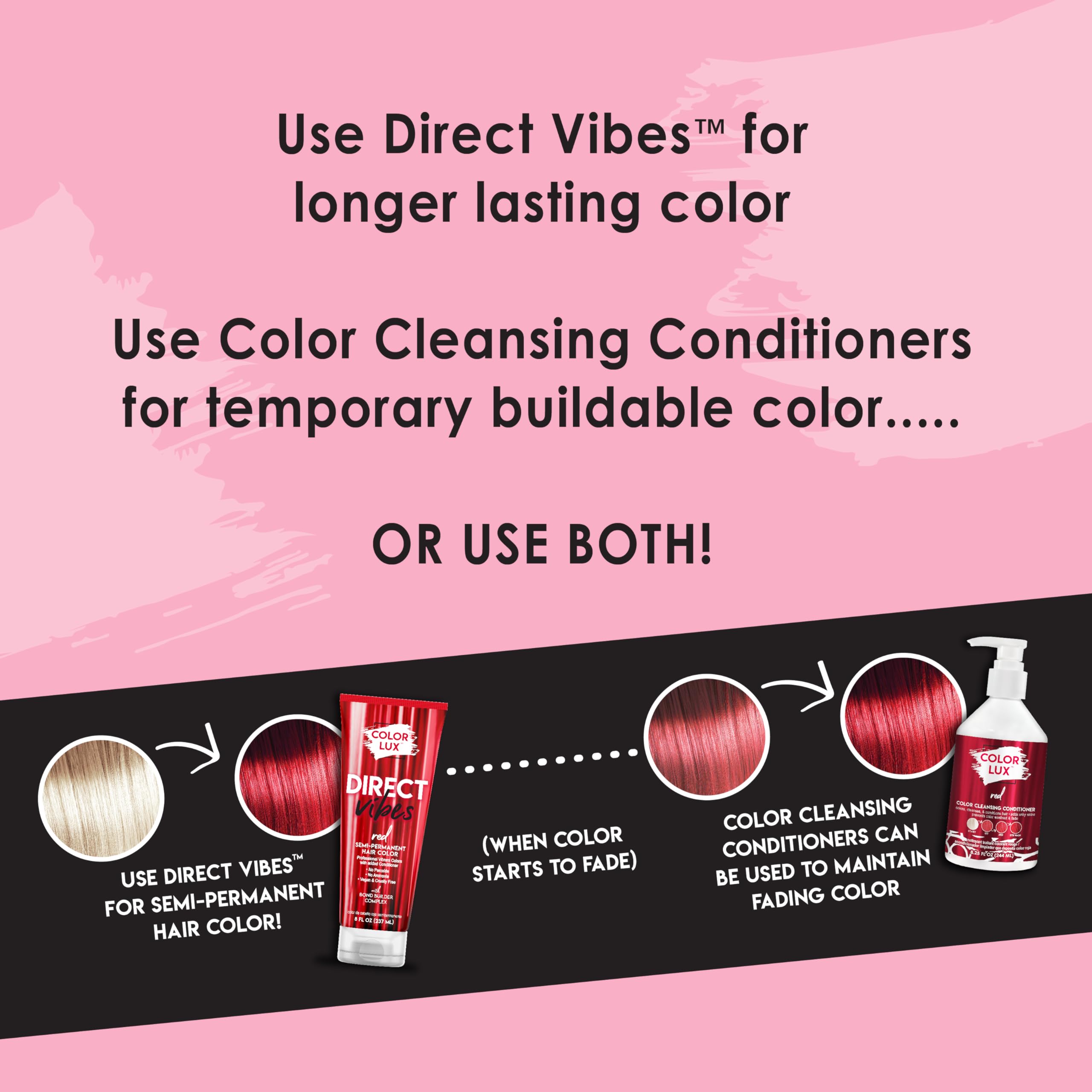 Color Lux Direct Vibes rojo empaque sostenible para experiencia ética