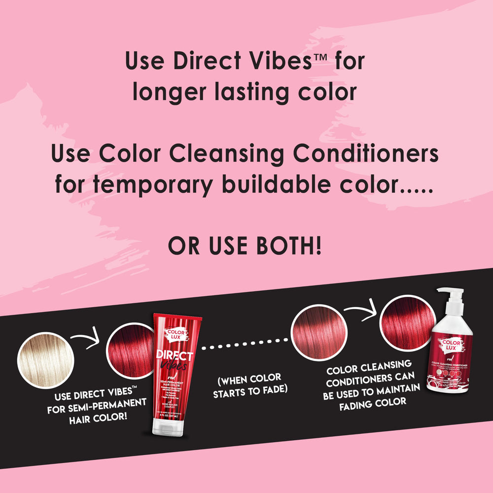 Color Lux Direct Vibes rojo empaque sostenible para experiencia ética
