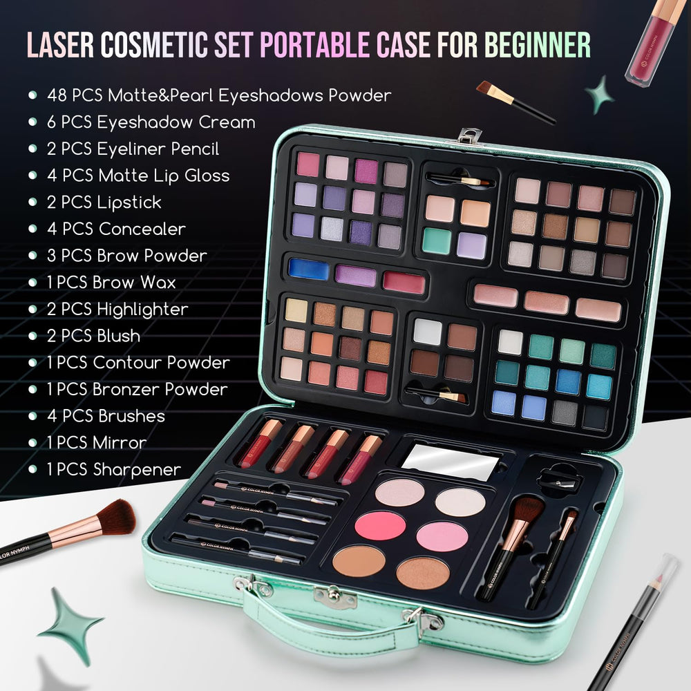 Color Nymph eyeshadow palette with diverse shades for creative looks.