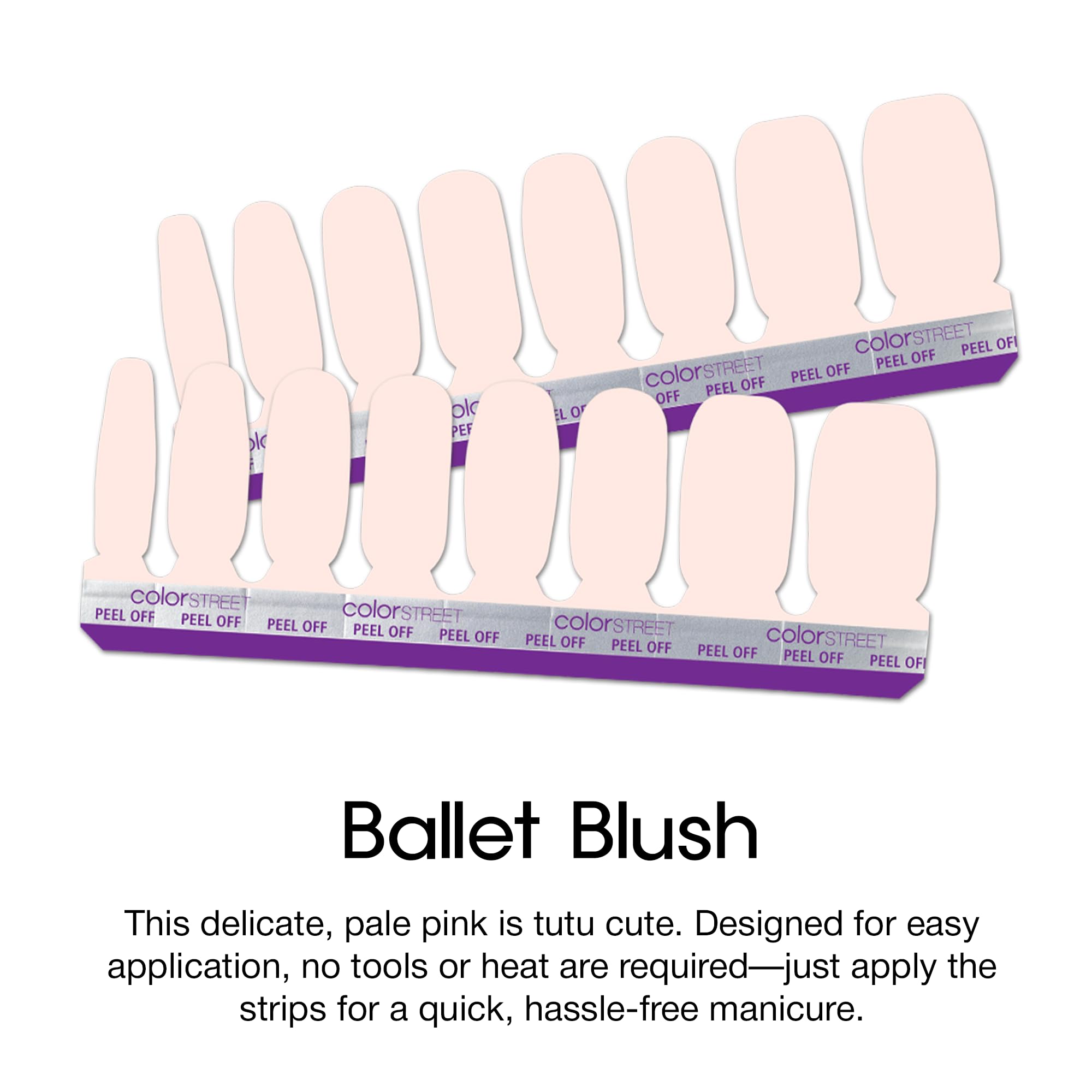 Color Street Ballet Blush: acabado crema suave que realza uñas con tono pastel.