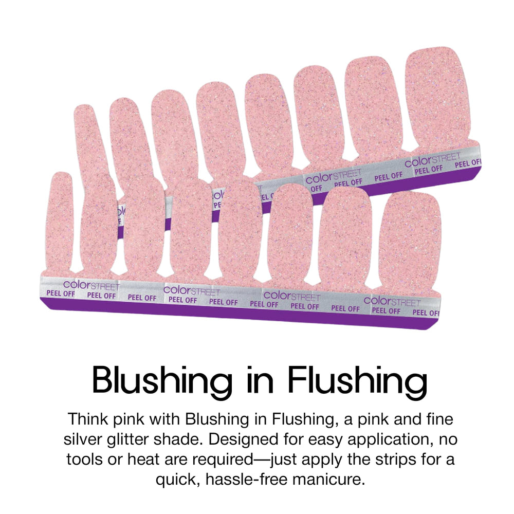 Color Street Blushing en Flushing conjunto de 16 tiras para uñas