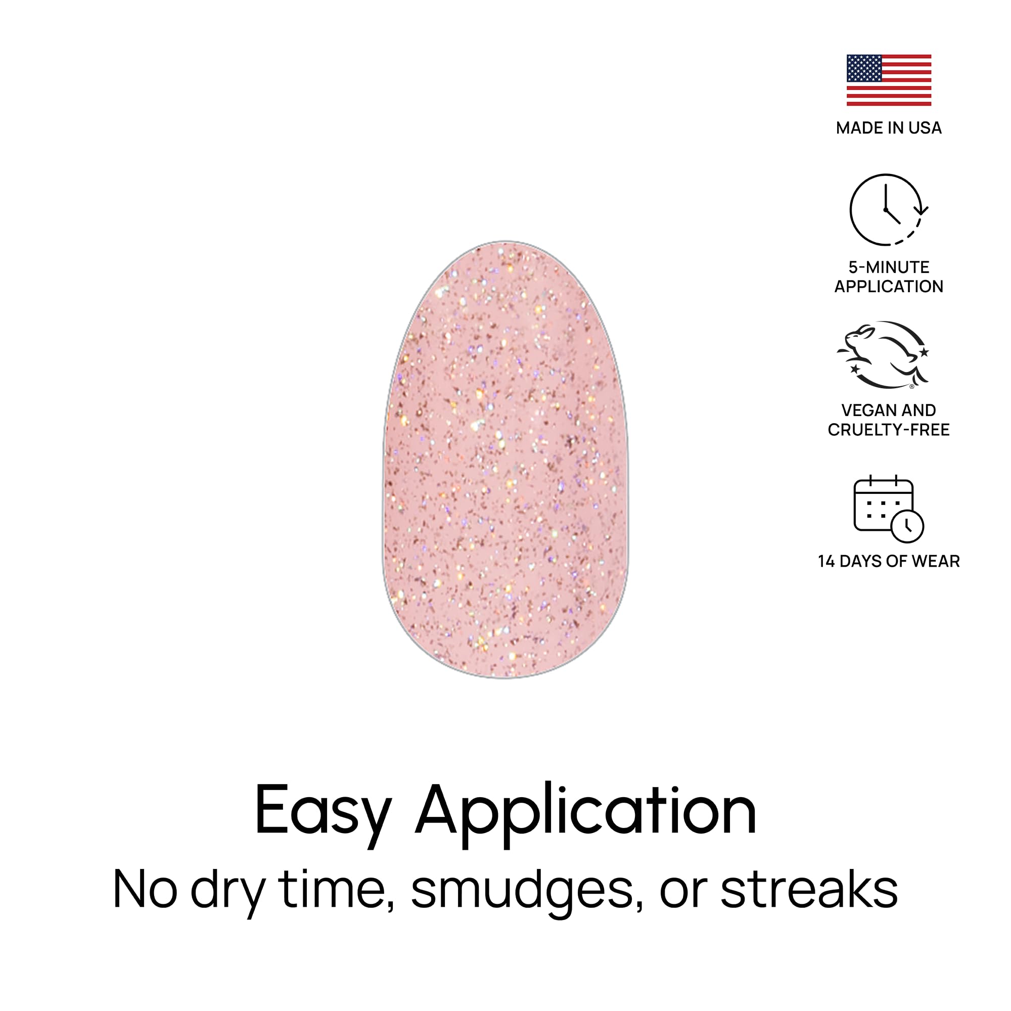 Color Street Blushing en Flushing tiras patentadas hechas en EEUU