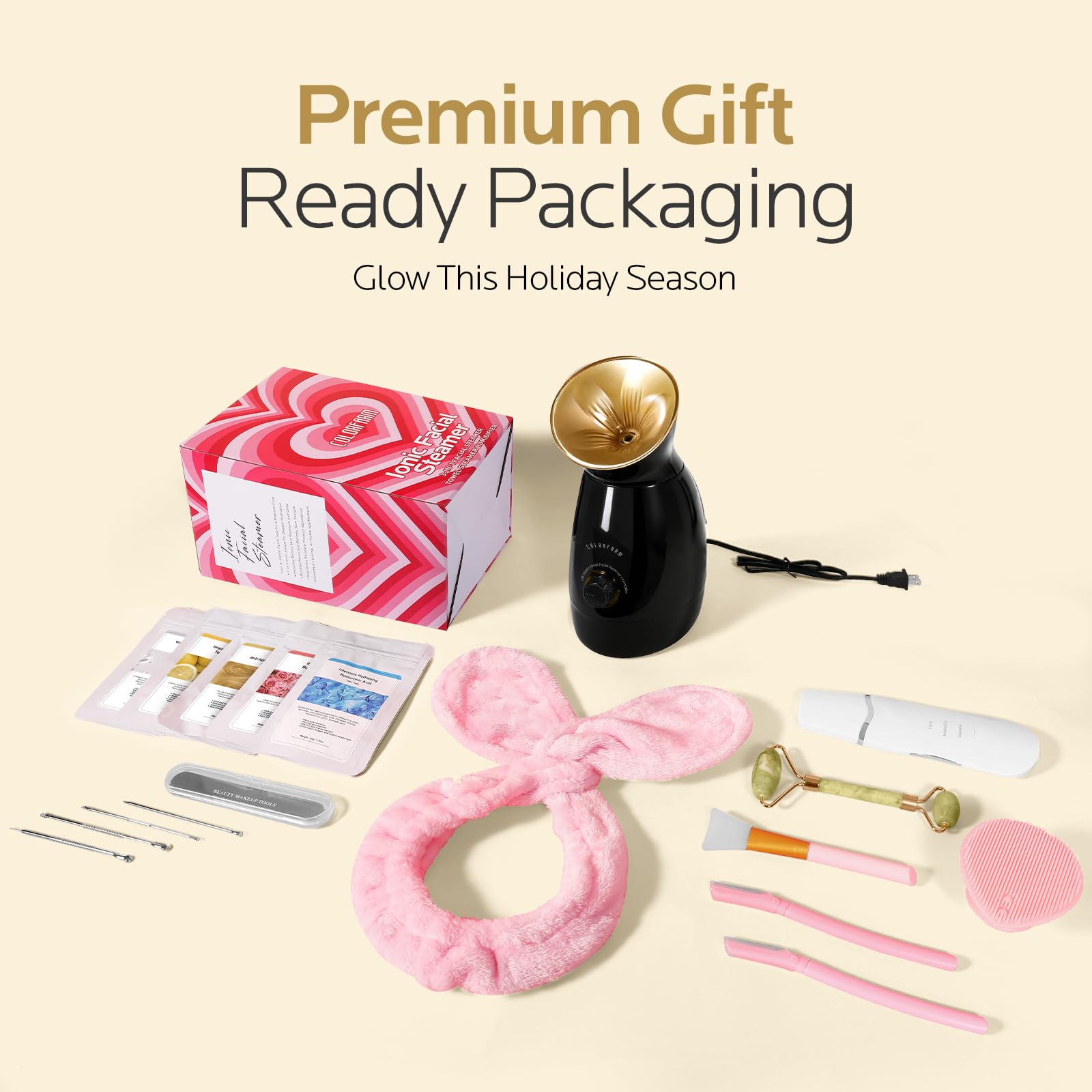 Colorfarm kit de cuidado facial con 8 herramientas para spa en casa.
