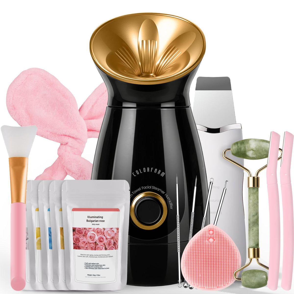 Colorfarm vaporizador facial nano iónico para limpieza profunda e hidratación.