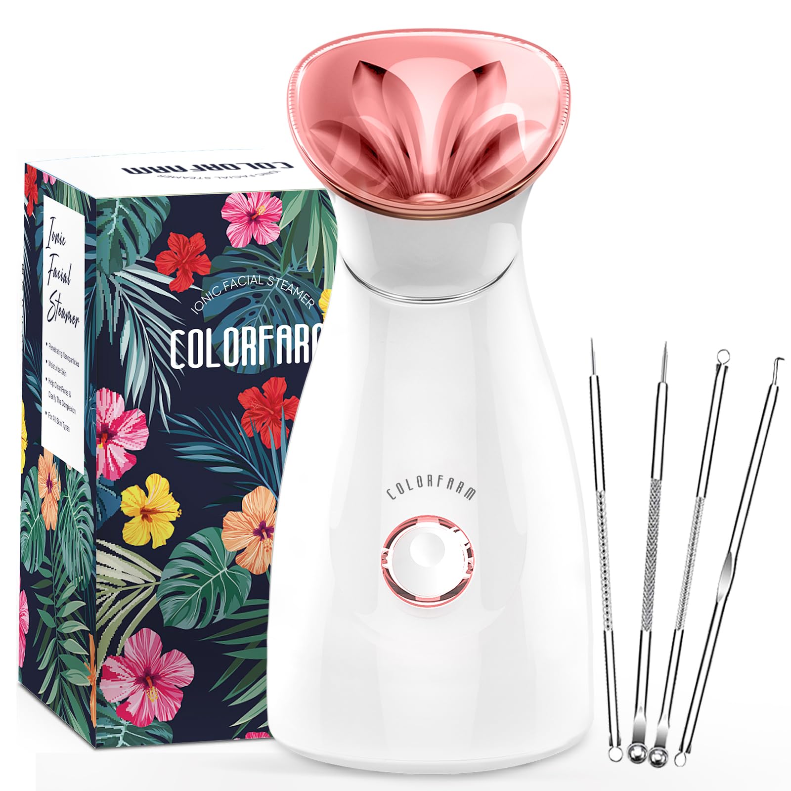 Colorfarm Vapor Facial Nano Ionic: boquilla pétalo para limpieza suave de poros