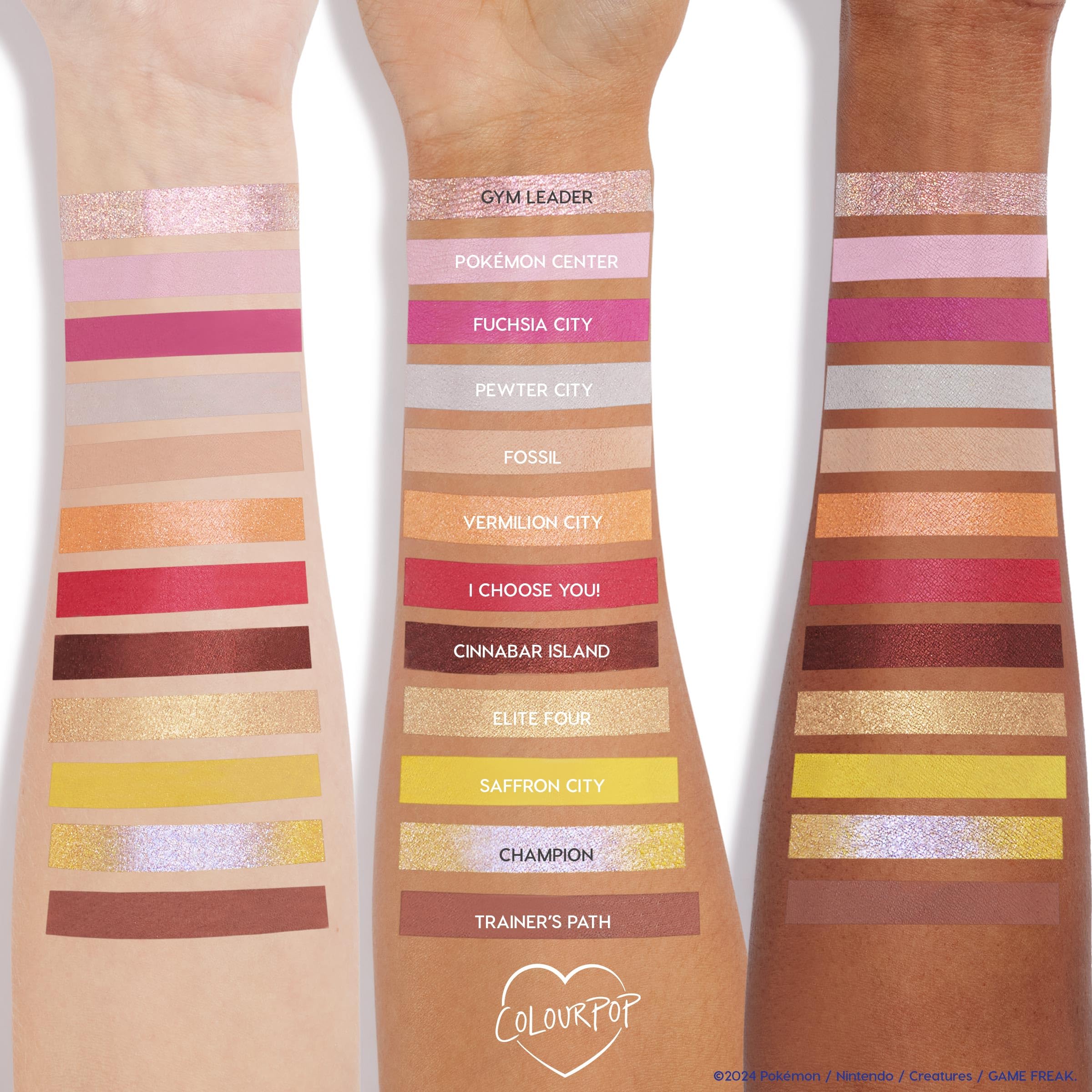 Palette ColourPop x Pokémon Pallet Town: édition exclusive, idéale pour collectionneurs Pokémon.