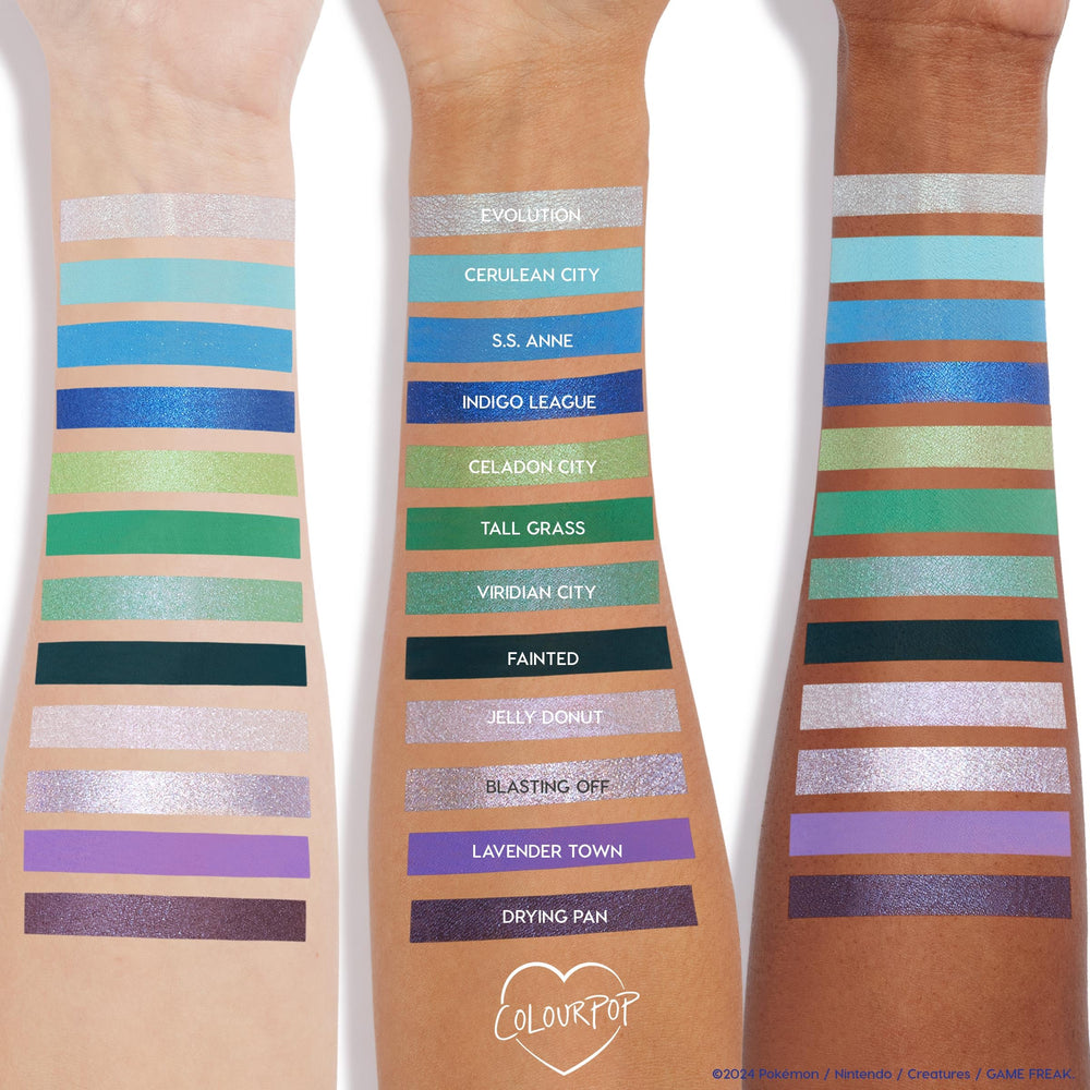 Palette ColourPop x Pokémon Pallet Town: 24 teintes polyvalentes pour des looks variés.