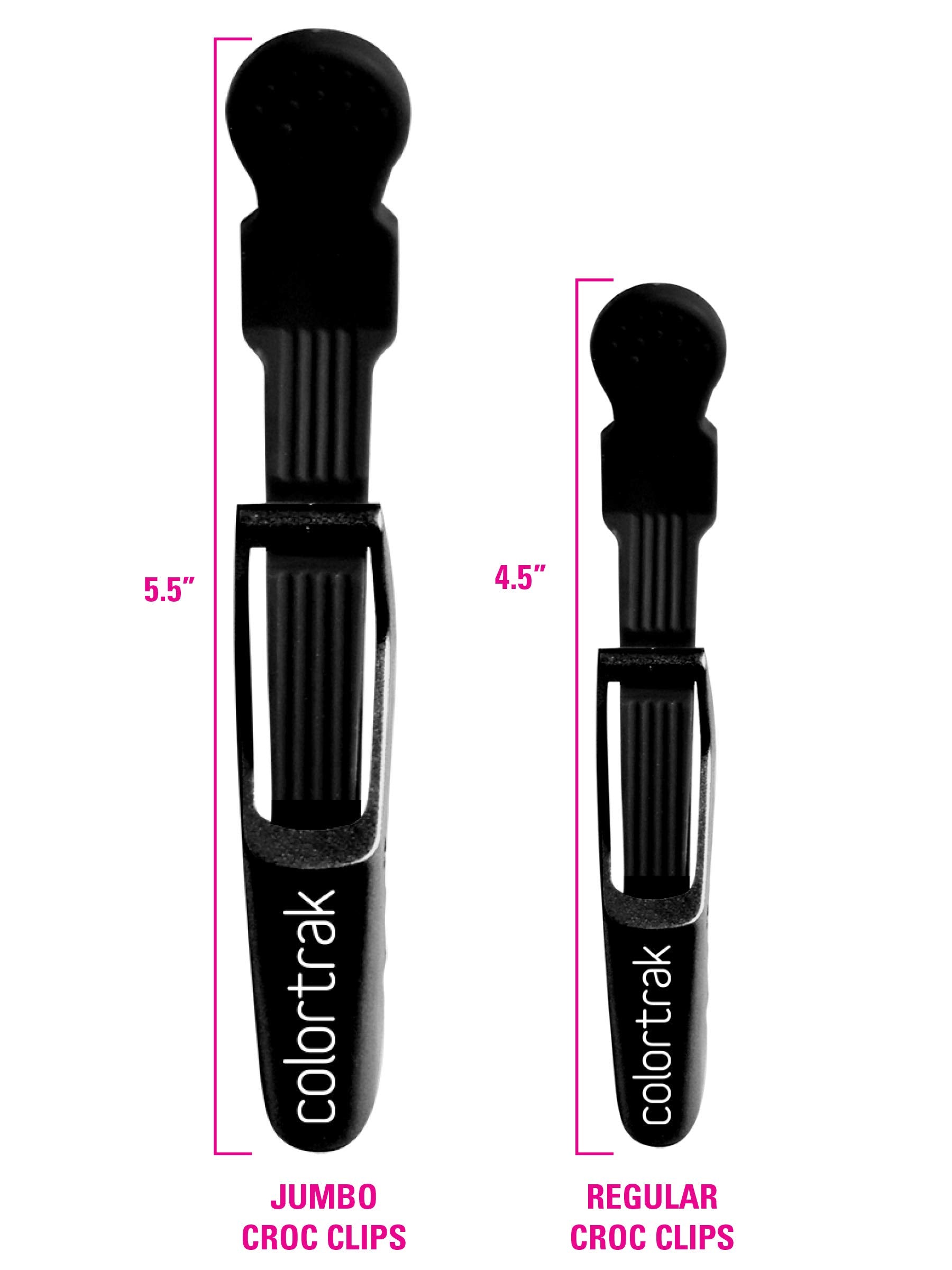 Colortrak Pinzas Croc Jumbo en negro elegante para cualquier acabado de peinado.