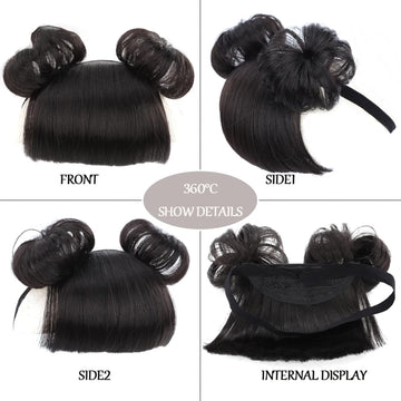 colorvay diadema flequillo falso para bebé negro: estilo rápido y tierno.