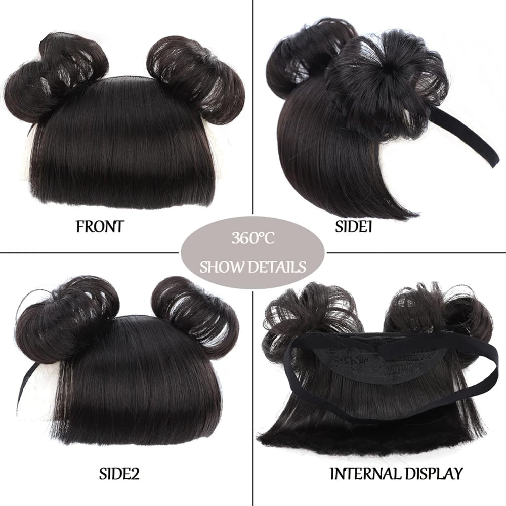 colorvay diadema flequillo falso para bebé negro: estilo rápido y tierno.