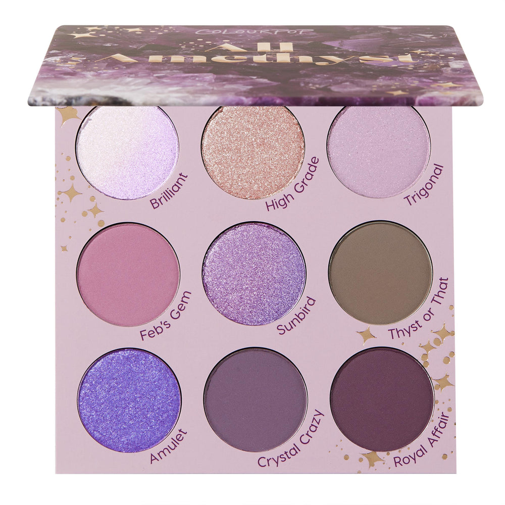 ColourPop All Amethyst, paleta de sombras metálicas para looks brillantes y duraderos.