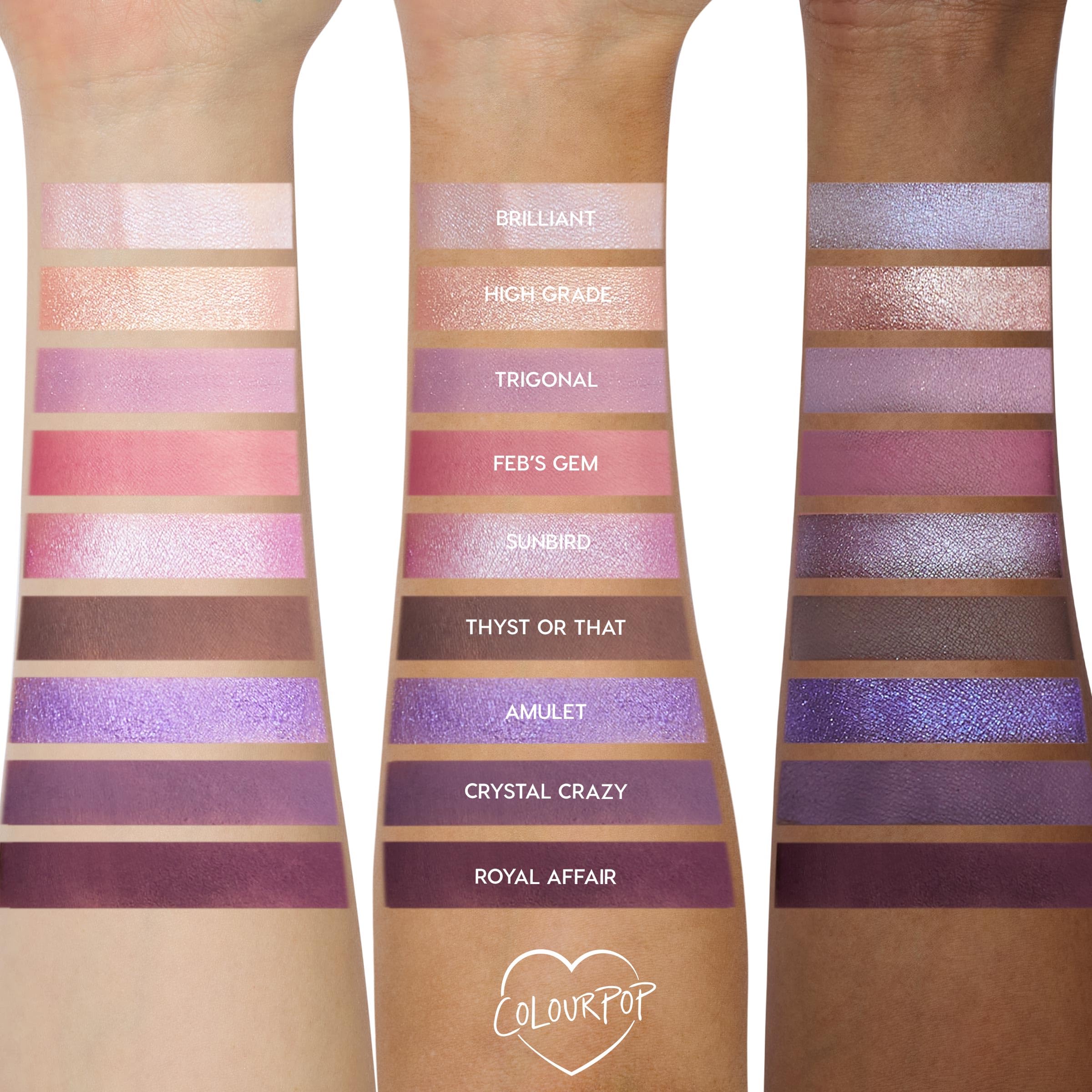 Paleta ColourPop All Amethyst facilita pigmentación alta y difuminado suave.